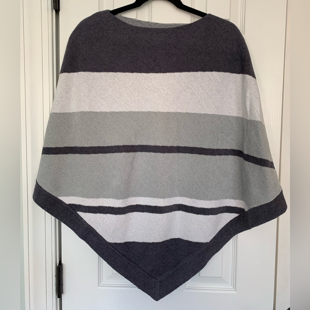 COPY - Barefoot Dreams Cozy Chic Ultra Lite Poncho, Blue Stripe Ocean Breeze, OS